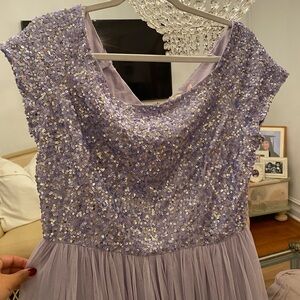 Maya Purple Sequin Embellished Midi Gown